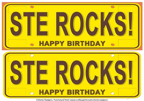 Number Plate - Ste Rocks
