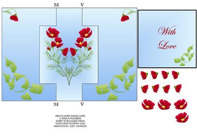 Red Flower Swing Card
