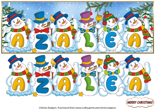 SNOWMEN NAMES LARGE DL - AZALEA