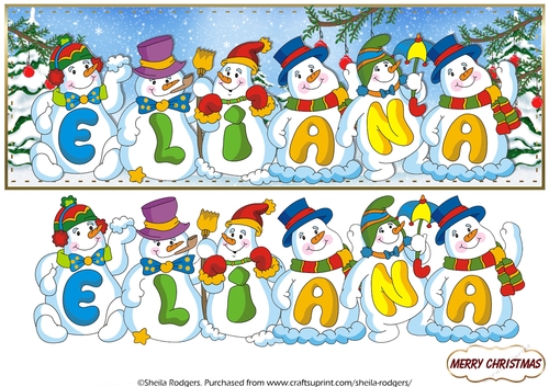 SNOWMEN NAMES LARGE DL -  ELIANA
