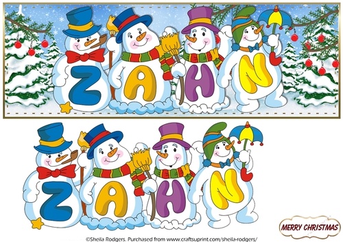 SNOWMEN NAMES LARGE DL -  ZAHN