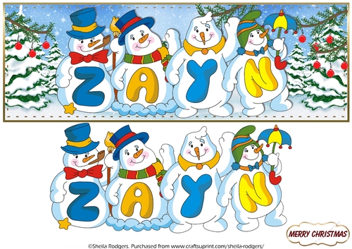 SNOWMEN NAMES LARGE DL -  ZAYN