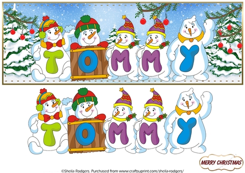 SNOWMEN NAMES LARGE DL -  TOMMY