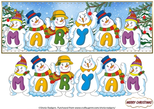 SNOWMEN NAMES LARGE DL -  MARYAM