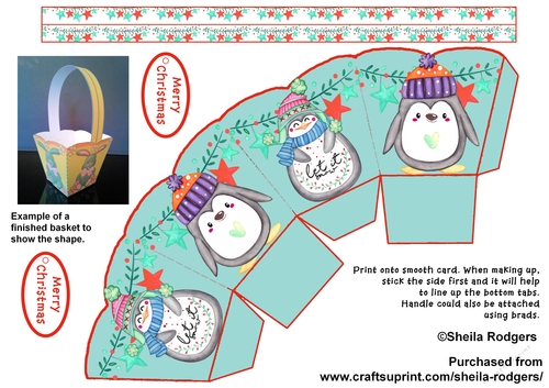 CHRISTMAS BASKET - PENGUINS