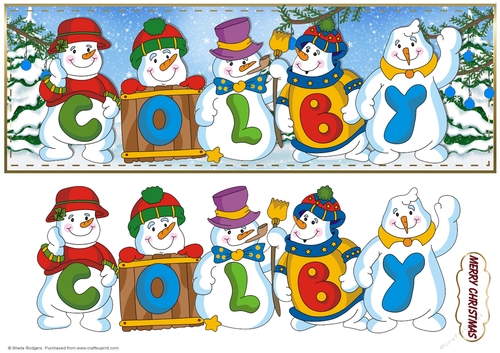 SNOWMEN NAMES LARGE DL - COLBY