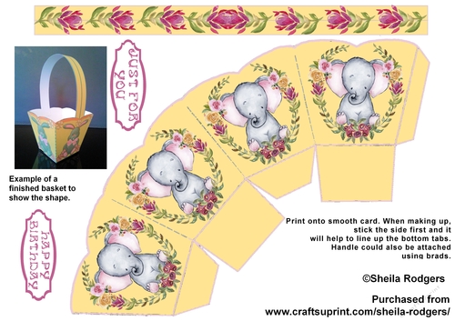 GIFT BASKET - ELEPHANT IN FLOWERS