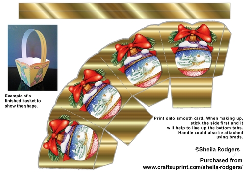 CHRISTMAS GIFT BASKET - TREE BAUBLE WITH COTTAGE