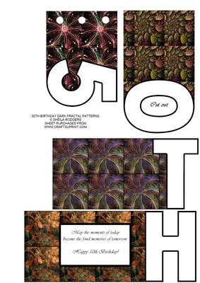 50th Birthday Dark Fractal Patterns