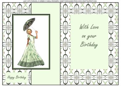 Lady with Parasol in Green