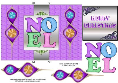 Noel Glitter Swing Card