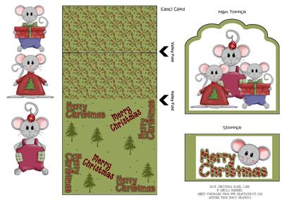 Mice Christmas Easel Card