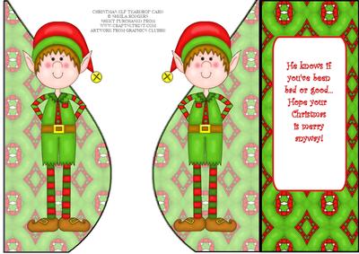 Christmas Elf Tear Drop Card