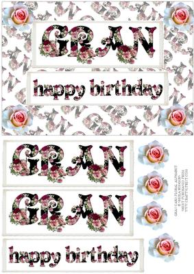 Gran Card - Floral Alphabet