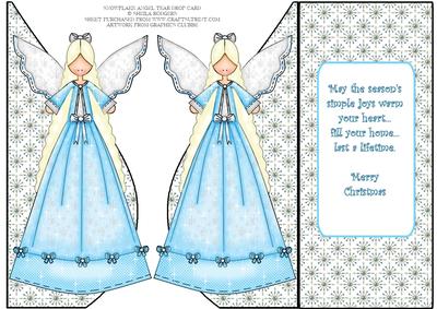 Snowflake Angel Tear Drop Card