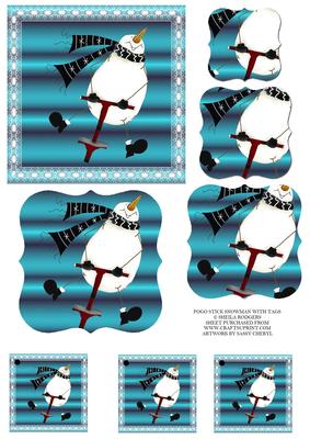 Pogo Stick Snowman with Tags