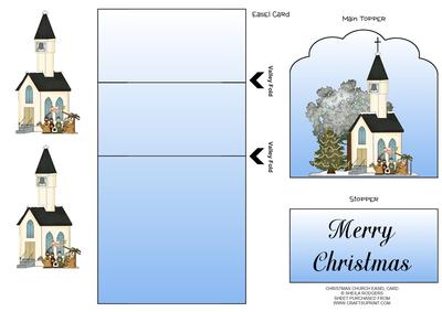 Christmas Church Easel Card