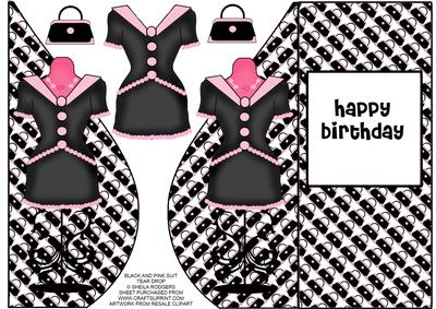 Black and Pink Suit Tear Drop