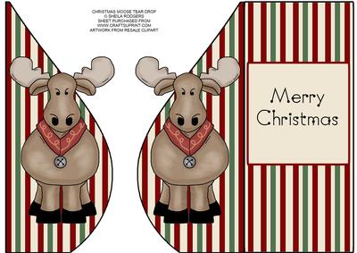 Christmas Moose Tear Drop
