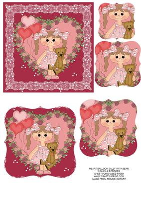 Heart Balloon Sally with Bear