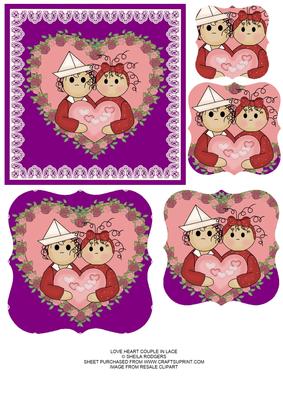 Love Heart Couple in Lace