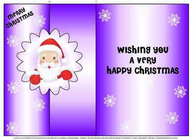 Santa Flower Fold Back on Purples