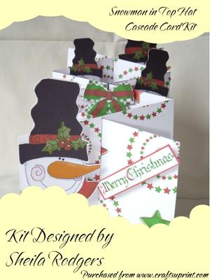 Snowman in Top Hat Cascade Card Kit