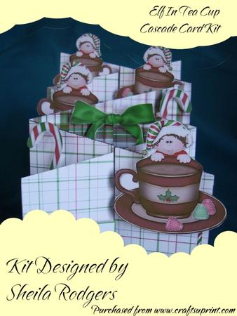Elf in Tea Cup Cascade Card Kit