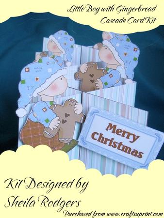 Little Boy with Gingerbread Cascade Card Kit