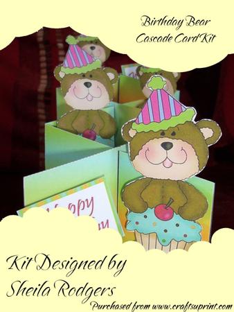 Birthday Bear Cascade Card Kit