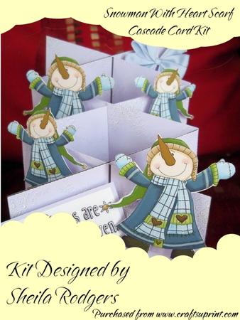 Snowman with Heart Scarf Cascade Card Kit