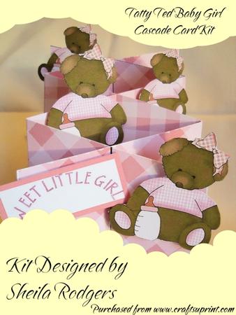 Tatty Ted Baby Girl Cascade Card Kit