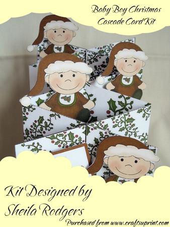 Baby Boy Christmas Cascade Card Kit