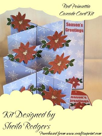 Red Poinsettia Cascade Card Kit