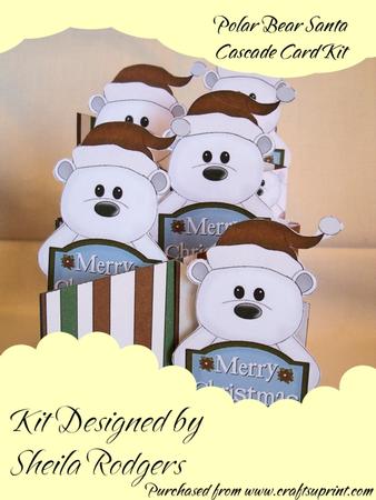 Polar Bear Santa Cascade Card Kit