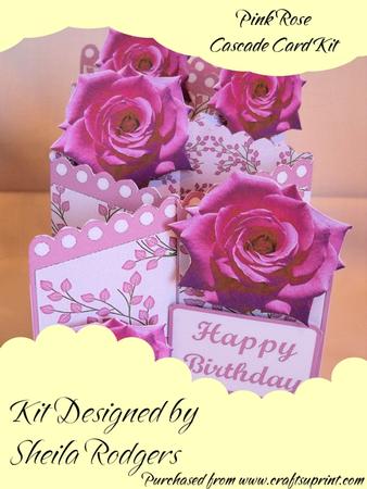 Pink Rose Cascade Card Kit