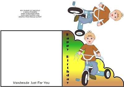 Boy on Bike Cut and Fold