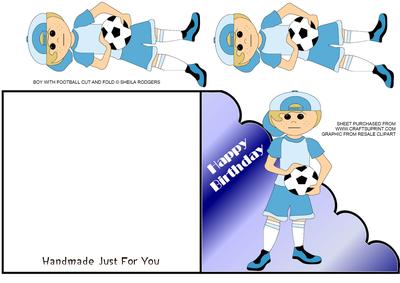 Boy with Football Cut and Fold