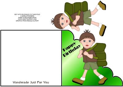 Boy with Rucksack Cut and Fold