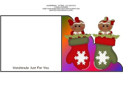 Gingerbread Mittens Cut and Fold