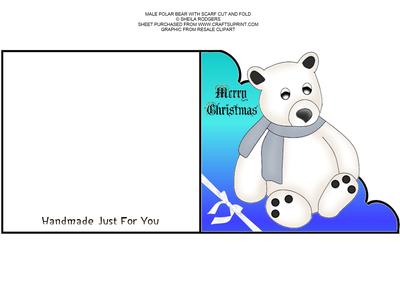 Male Polar Bear with Scarf Cut and Fold