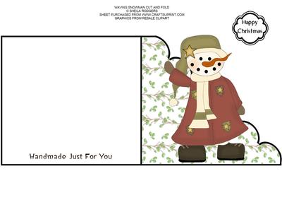 Waving Snowman Cut and Fold