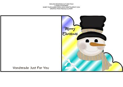 Smiling Snowman Cut and Fold