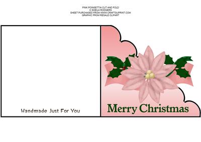 Pink Poinsettia Cut and Fold