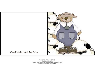 Farmer Bear Cut and Fold Card