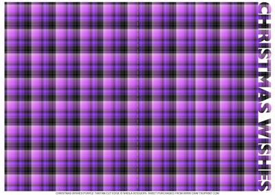 Christmas Wishes Purple Tartan Cut Edge