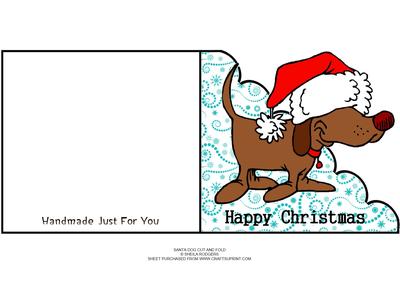 Santa Dog Cut and Fold
