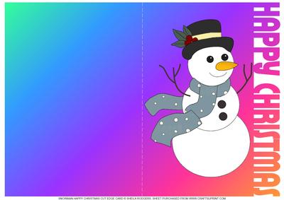 Snowman Happy Christmas Cut Edge Card