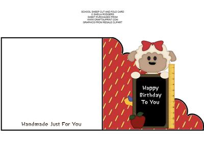 School Sheep Cut and Fold Card