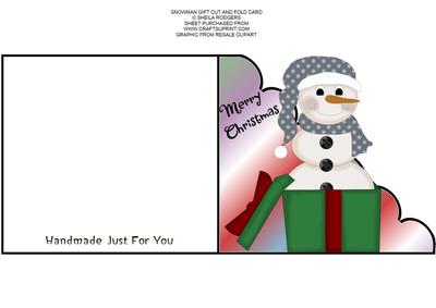 Snowman Gift Cut and Fold Card